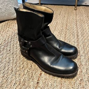 Frye harness black leather boots size 9